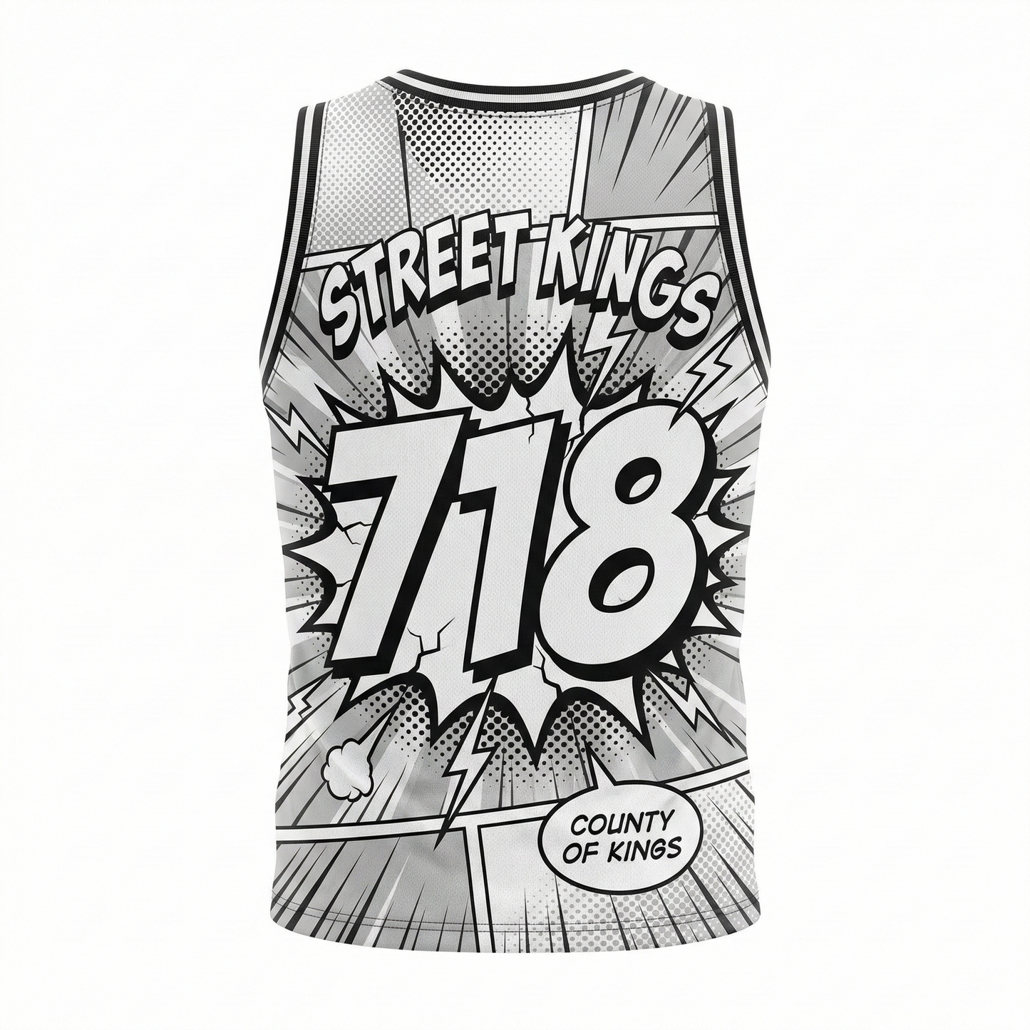 Vintage Brooklyn Hoops Graphic Jersey | 90s Comic Style BK Basketball Tank Top