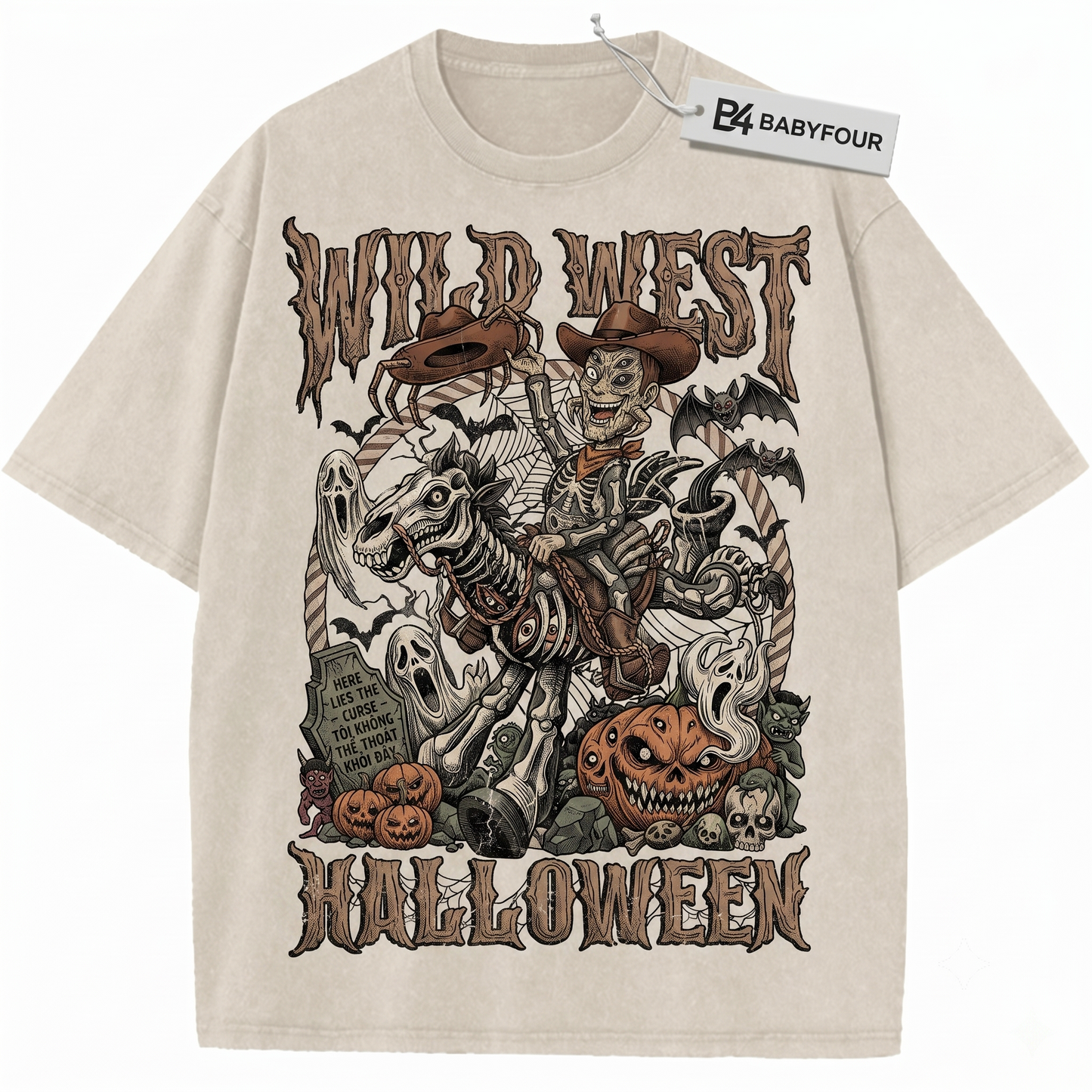 Retro Cowboy Sheriff Halloween Cartoon Unisex T-Shirt