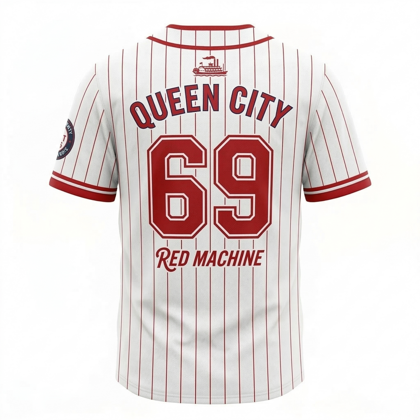 Cincy Queen City Baseball Heritage Pinstripe Jersey - Vintage Button Down Shirt, Unisex Adult
