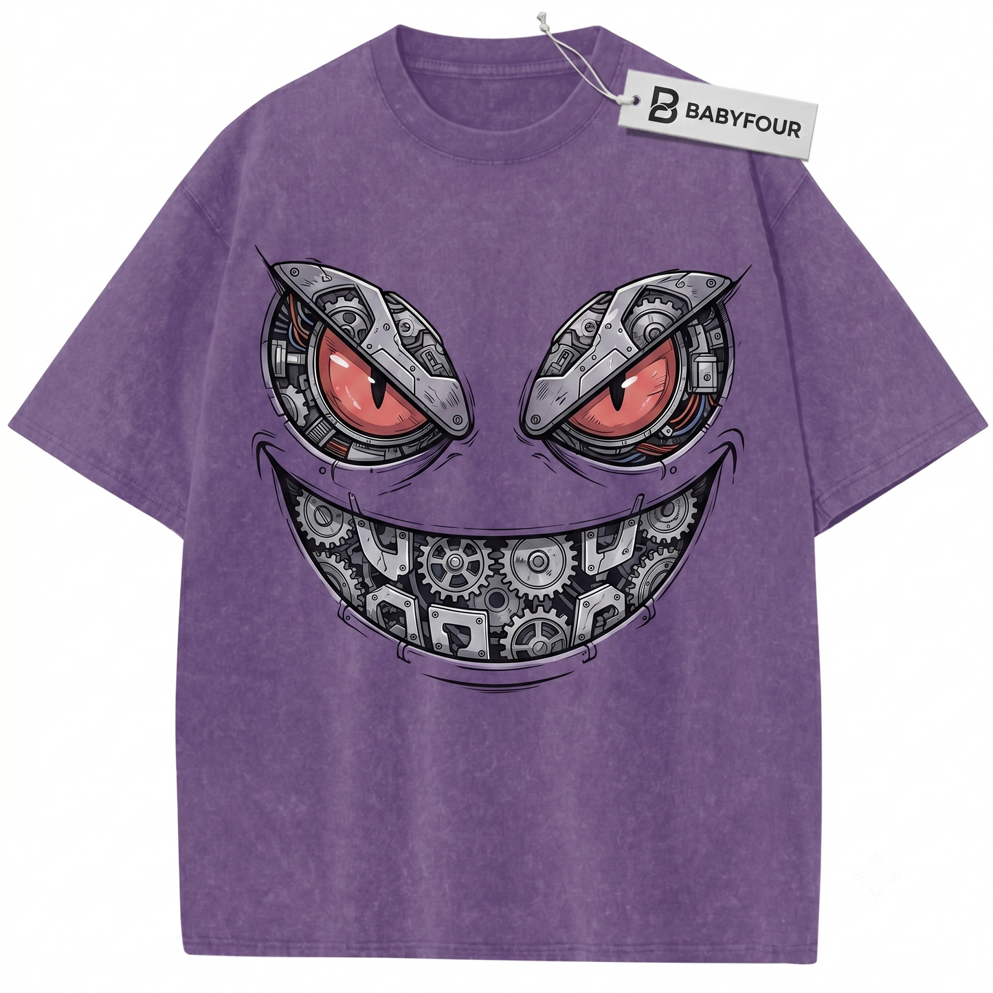Retro Shadow Ghost Graphic Tee - Vintage Purple Monster Unisex T-Shirt