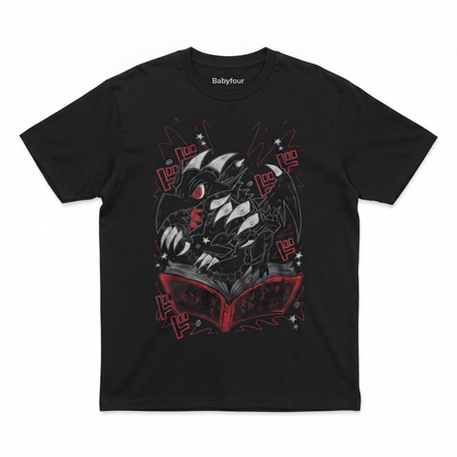 Dark Fantasy Dragon Graphic T-Shirt, Japanese Anime Inspired Streetwear, Unisex Cotton Crewneck Tee