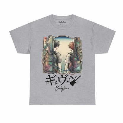 Romantic Musical Anime Characters Graphic Tee - Sad Boy Love Retro Vintage Unisex T-shirt