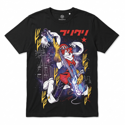 Vintage Pink Hair Anime Girl Graphic Tee - Retro Space Investigator Synth Rock Unisex T-Shirt
