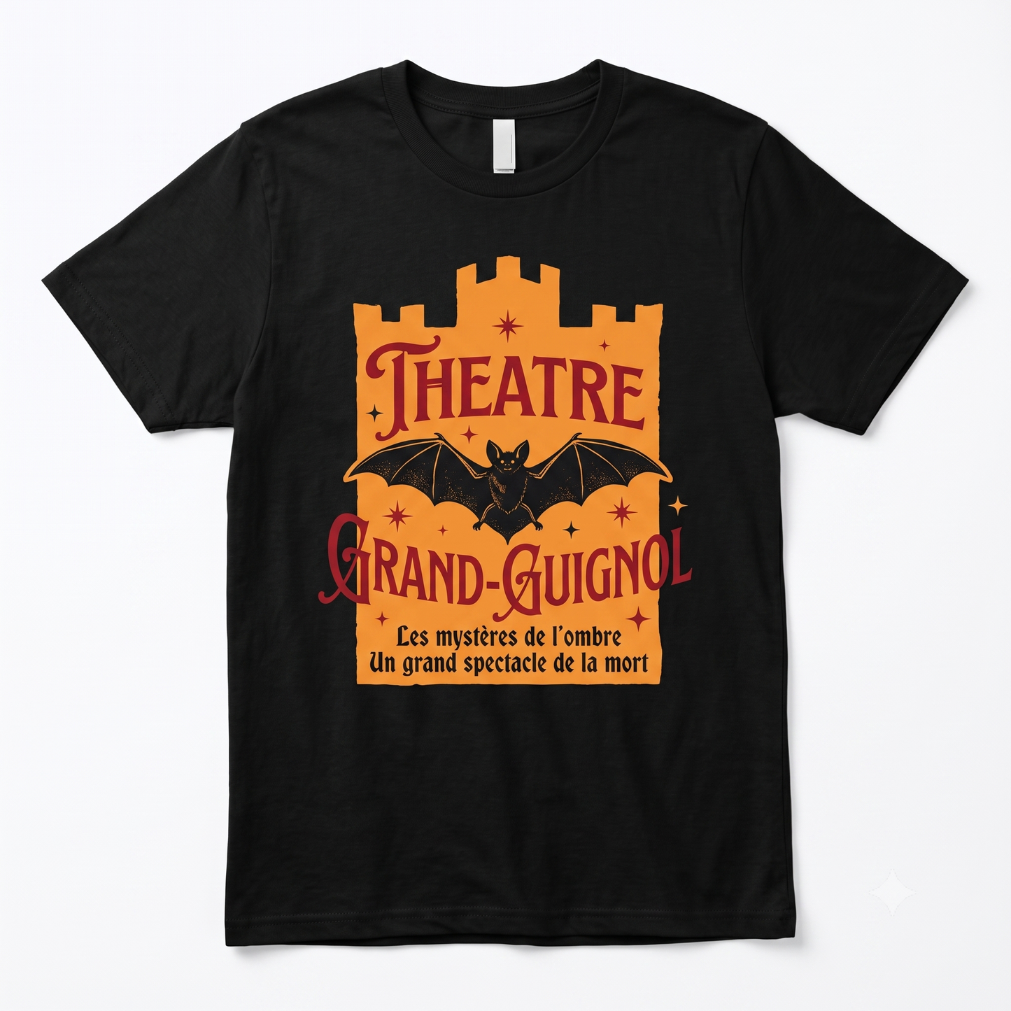 Vintage Gothic Vampire Theater Graphic Tee  Retro French Horror Aesthetic Apparel  Unisex T-shirt