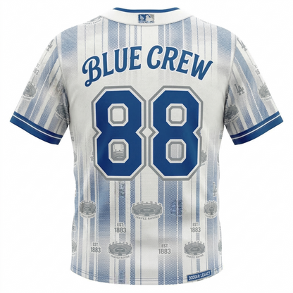Unisex LA Blue Crew Baseball Jersey - Chavez Ravine 1883 All-Over Print Button-Down Shirt