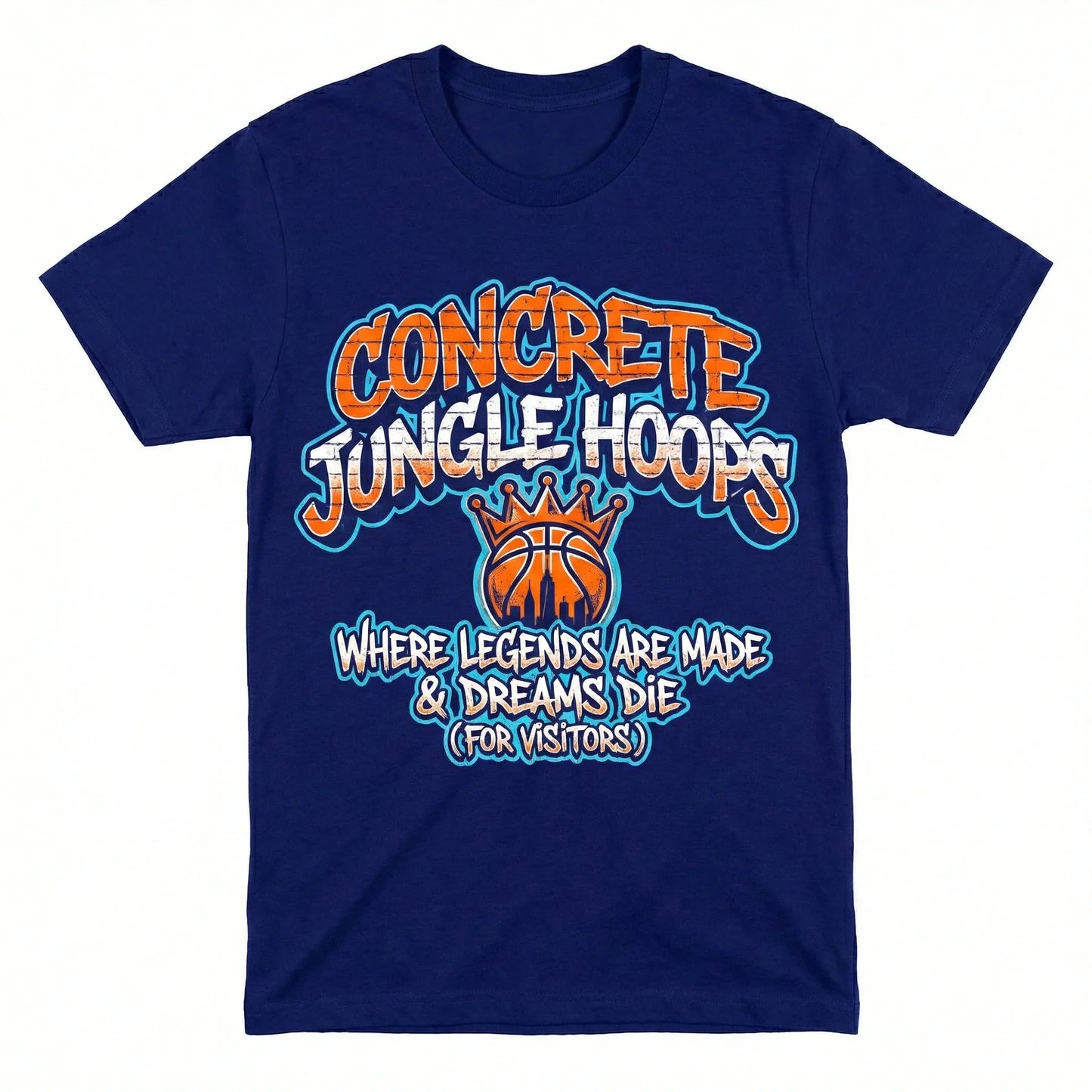 NYC Basketball Attitude Collection | "Concrete Jungle Hoops" Slogan Fan Gear T-Shirt & Hoodie