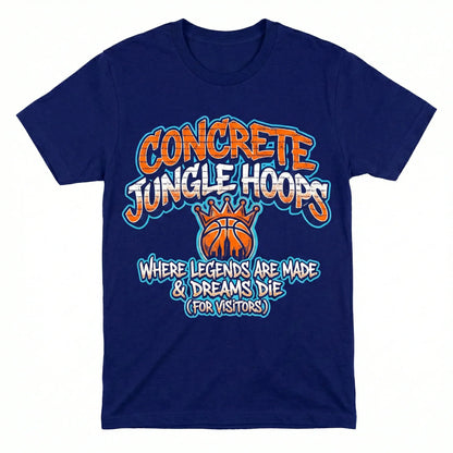 NYC Basketball Attitude Collection | "Concrete Jungle Hoops" Slogan Fan Gear T-Shirt & Hoodie