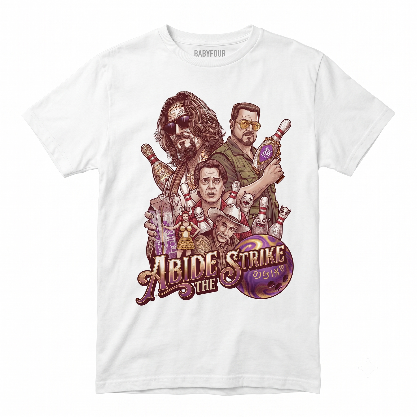 The Dude Abides Retro Bowling Graphic Tee - Vintage Movie Inspired Unisex T-Shirt
