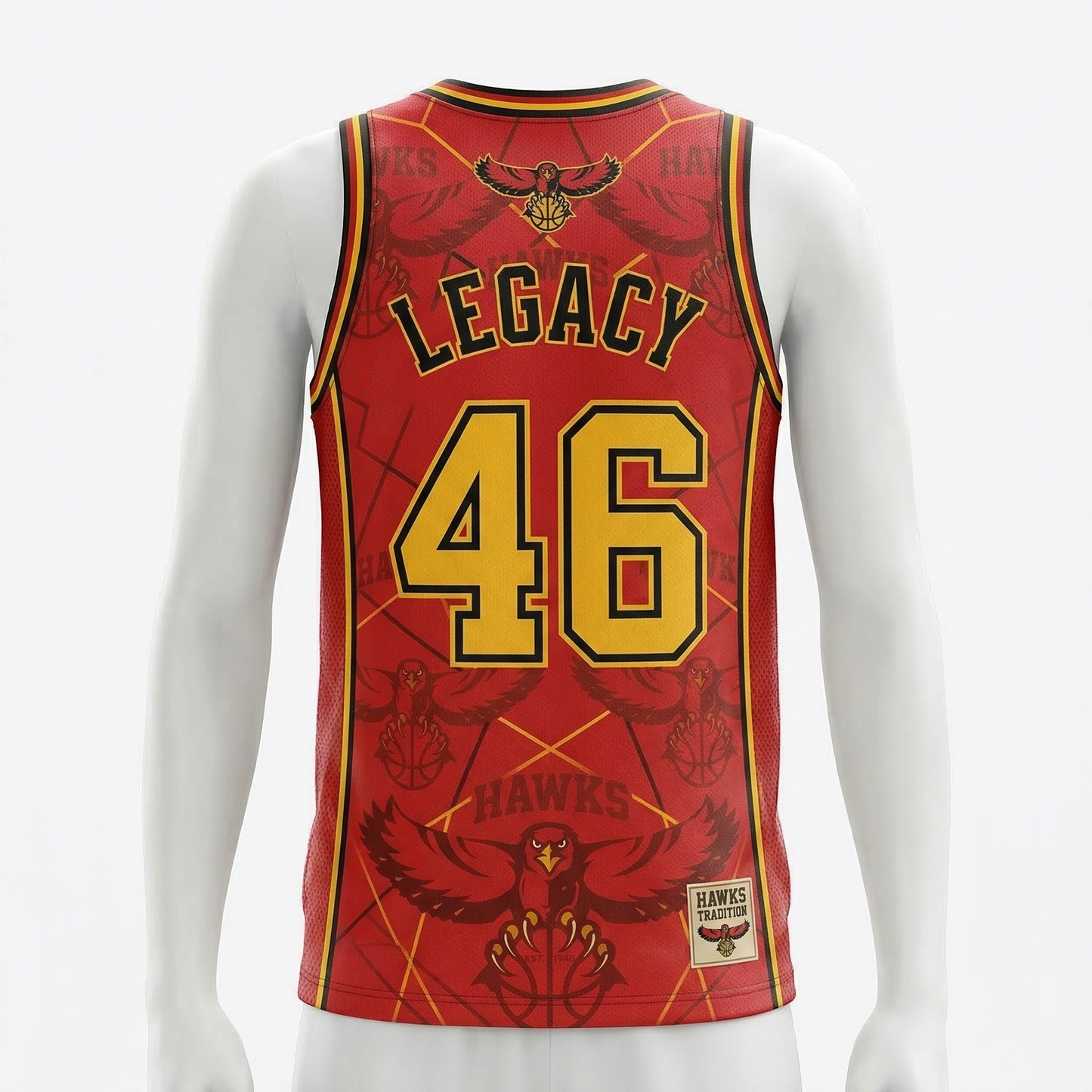 Atlanta Heritage Red & Gold Basketball Jersey - Unisex All-Over Print Sports Tank Top