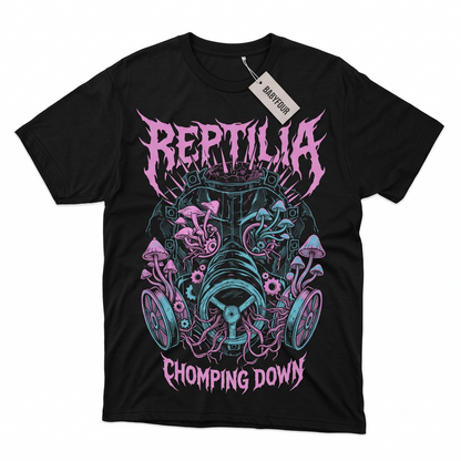 Reptile Sorcerer Killer Retro Manga Graphic Tee - Dark Fantasy Anime Unisex T-shirt