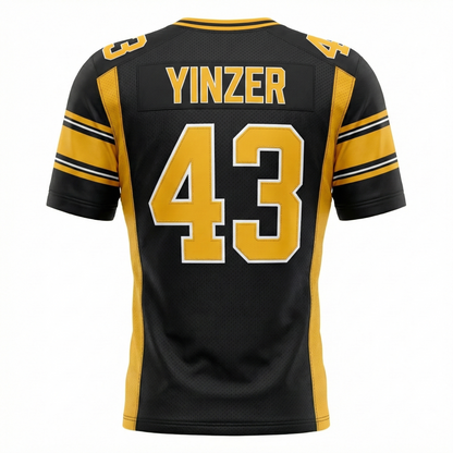 Premium Steel City Black & Gold Football Jersey - Yinzer Game Day Apparel