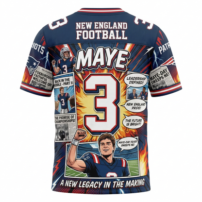 Maye-Day Foxborough Football Comic Style Jersey