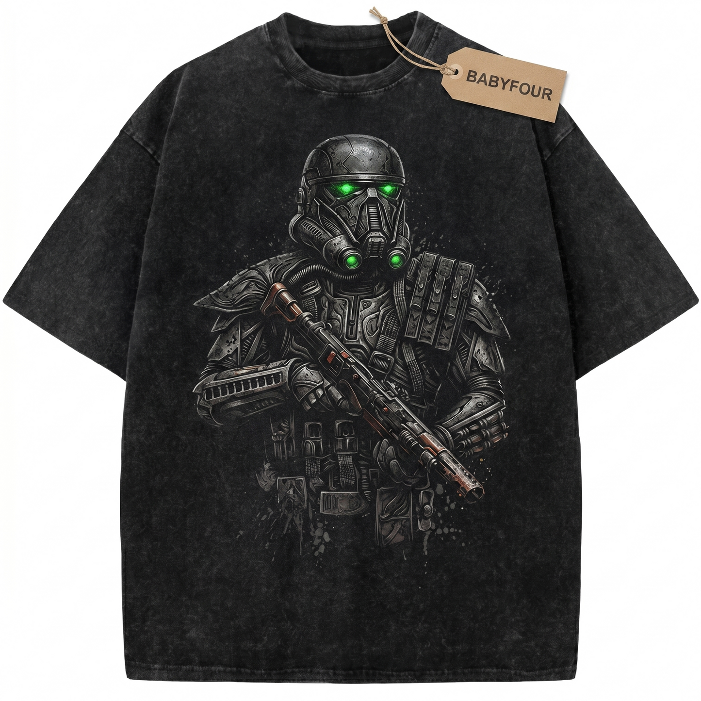 Vintage Dark Galactic Soldier T-Shirt, Retro Sci-Fi Space Armor Graphic Tee, Unisex