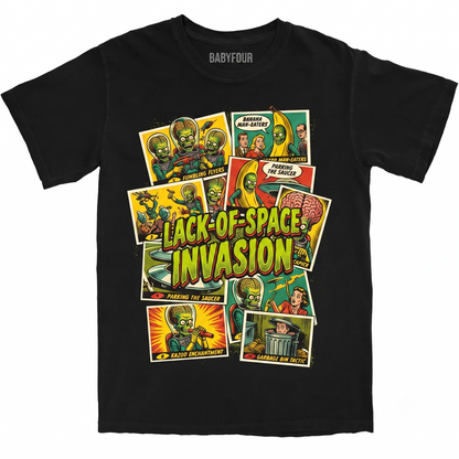Retro Sci-Fi Alien Invasion Graphic Tee - Vintage 90s Trading Card Mars Attack Inspired Unisex T-Shirt