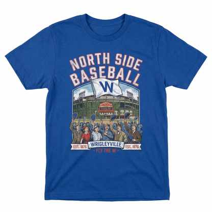 orth Side Chicago Baseball Fan Apparel | Vintage W Flag Game Day Shirt & Hoodie