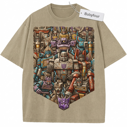 Vintage 80s Transforming Mecha Robot Shirt, Retro Cyber Alien Villain Graphic Tee, Classic Sci-Fi Action Unisex T-Shirt