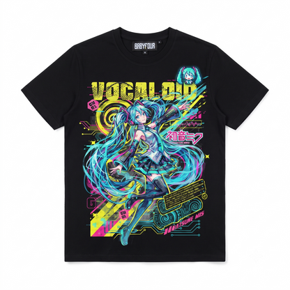 Anime Style Graphic Tee, Digital Idol Fan Art Streetwear, Unisex Short Sleeve T-Shirt