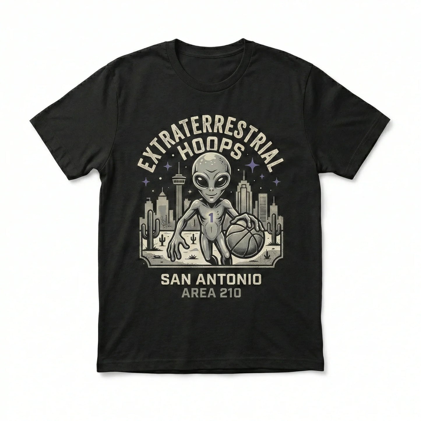 San Antonio Alien Basketball Fan Apparel - Texas Hoops Extraterrestrial Graphic Shirts & Hoodies