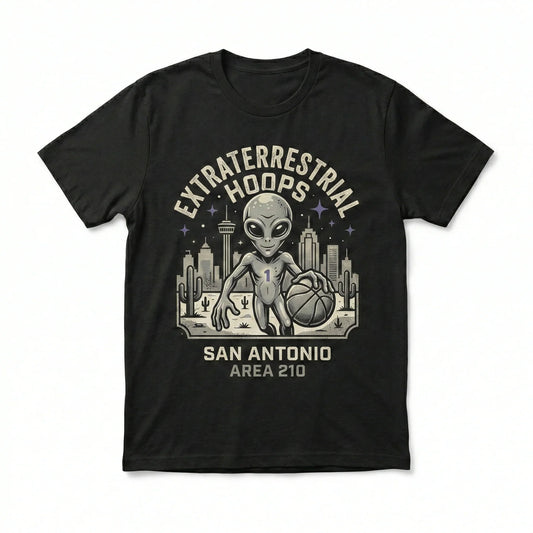 San Antonio Alien Basketball Fan Apparel - Texas Hoops Extraterrestrial Graphic Shirts & Hoodies