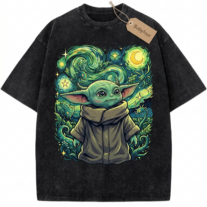 Vintage Galactic Alien Baby Shirt, Cute Sci-Fi Space Child Graphic Tee, Retro Movie Aesthetic Unisex T-Shirt