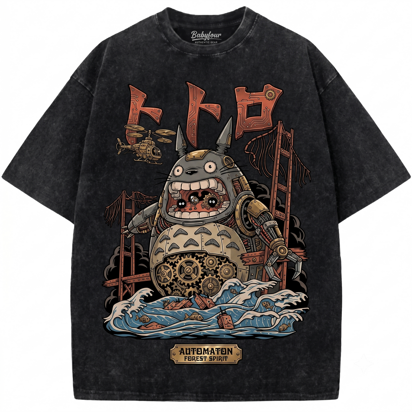 Retro Anime Umbrella Rain Scene Graphic T-Shirt - Nostalgic Magical Woodland Spirit Unisex Tshirt