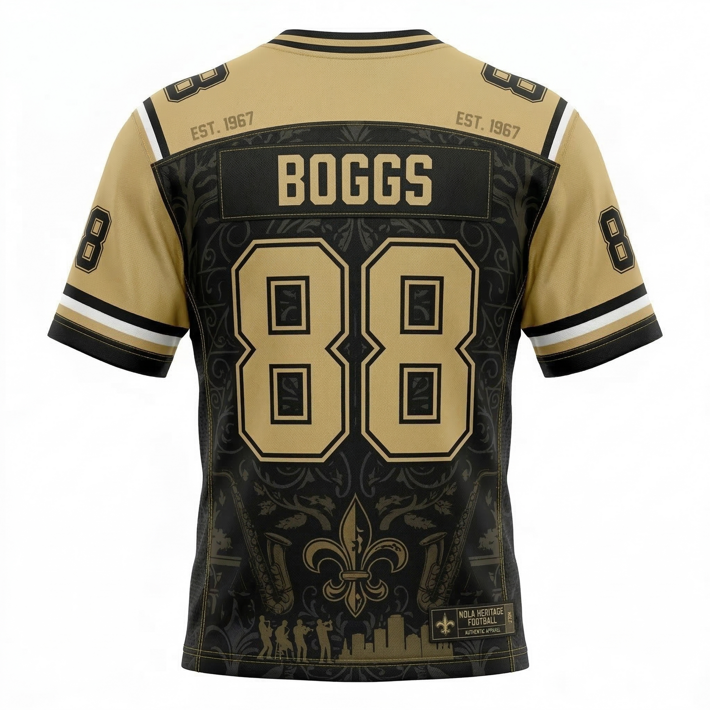 New Orleans NOLA Heritage Fan Football Jersey - Black/Gold - Unisex
