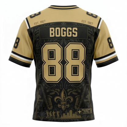 New Orleans NOLA Heritage Fan Football Jersey - Black/Gold - Unisex