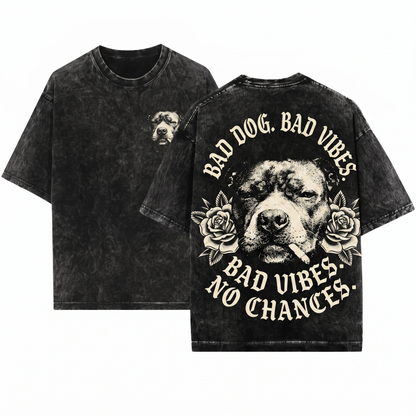 Vintage Pitbull Smoking Retro Funny Y2K Grunge Edgy Dog Face Mom Dad Meme Gift Unisex Heavyweight Garment-Dyed T-Shirt