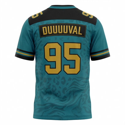 Jacksonville Teal & Black Football Jersey - Bold City Gridiron Heritage Apparel - Men's Unisex Sizing - Game Day Gear