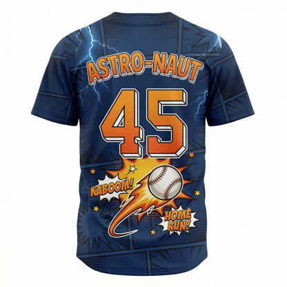 Space City Retro Comic Baseball Jersey Unisex - H-Town Baseball Hype Apparel