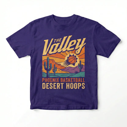 Vintage Phoenix Basketball The Valley Graphic T-Shirt - Desert Hoops Fan Apparel