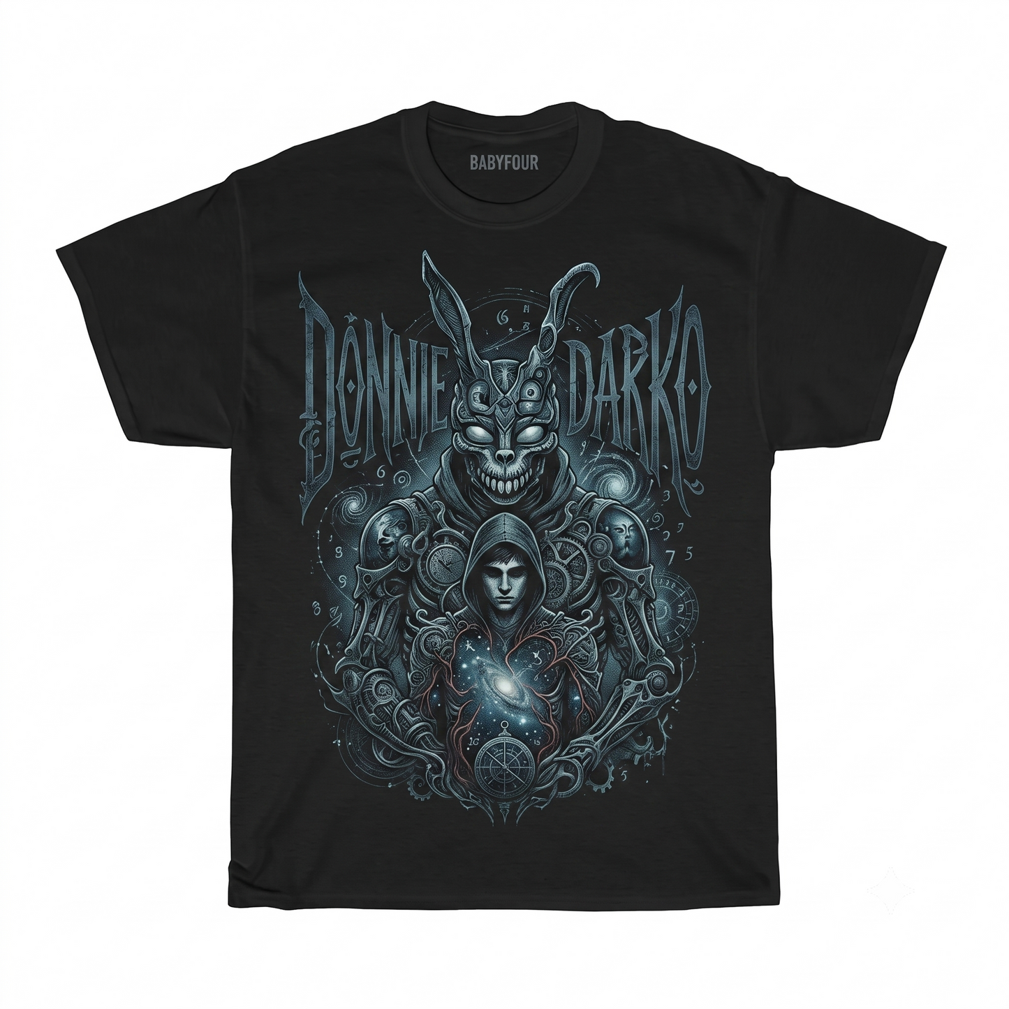 Vintage Cult Classic Time Travel Movie Graphic Tee - Scary Rabbit Silhouette Retro Fashion Unisex T-shirt