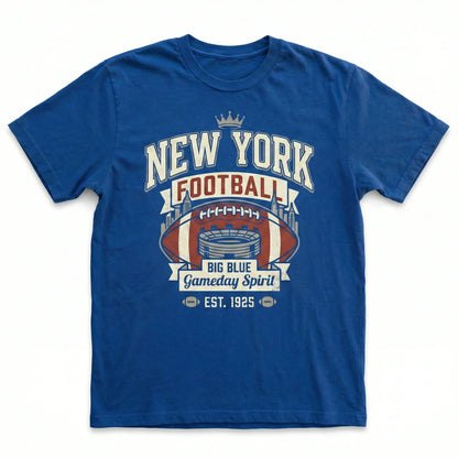 Classic New York Football Fan T-Shirt - Big Blue NY Gameday Apparel