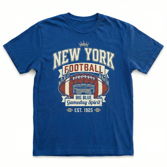 Classic New York Football Fan T-Shirt - Big Blue NY Gameday Apparel