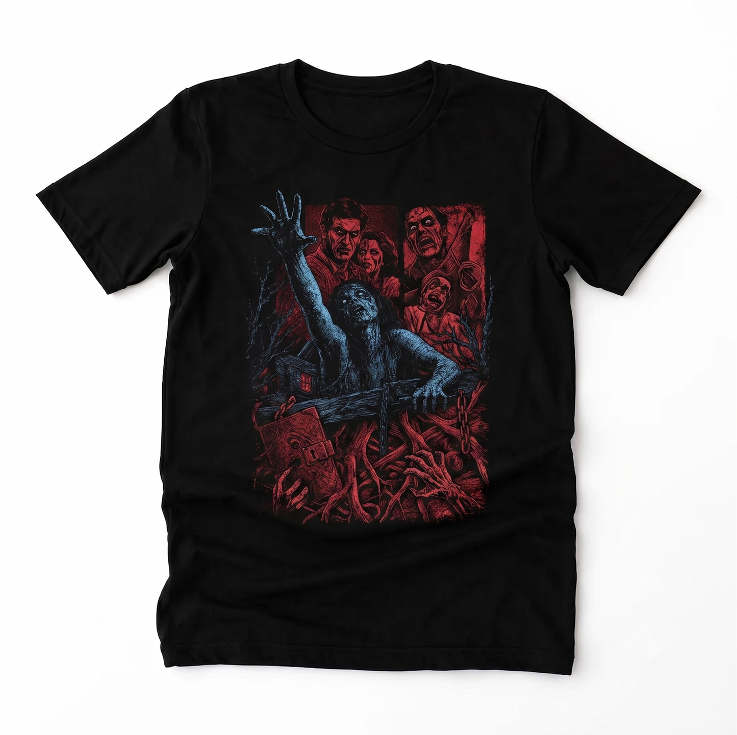 intage Cult Classic Horror Graphic Tee, Retro 80s Movie Fan Gift, Ash Chainsaw Cabin Unisex T-shirt