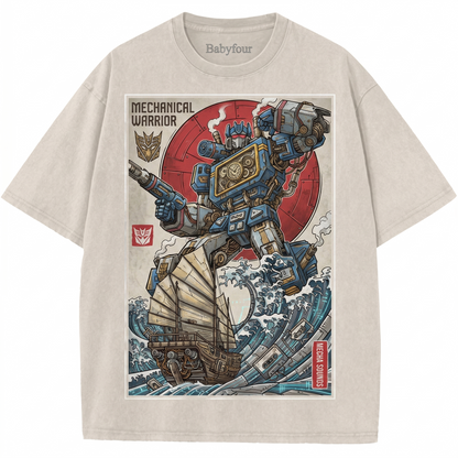 Biomechanical Space Monster vs Extraterrestrial Hunter Vintage Graphic T-Shirt  Unisex Retro Sci-Fi Horror Movie Tee