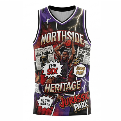 Unisex Retro Toronto Hoops Basketball Jersey - Northside Comic Art All-Over Print Tank Top