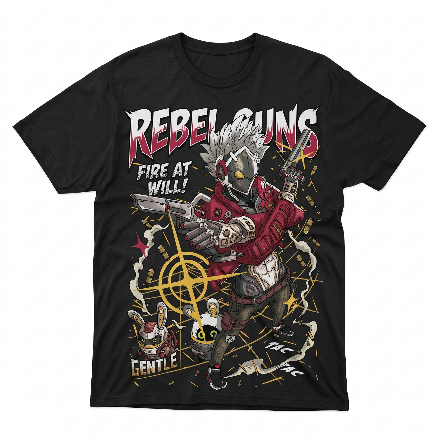 Cyberpunk Robot Graphic T-Shirt, Techwear Urban Streetwear Tee, Men’s Oversized Anime Style Short Sleeve Shirt