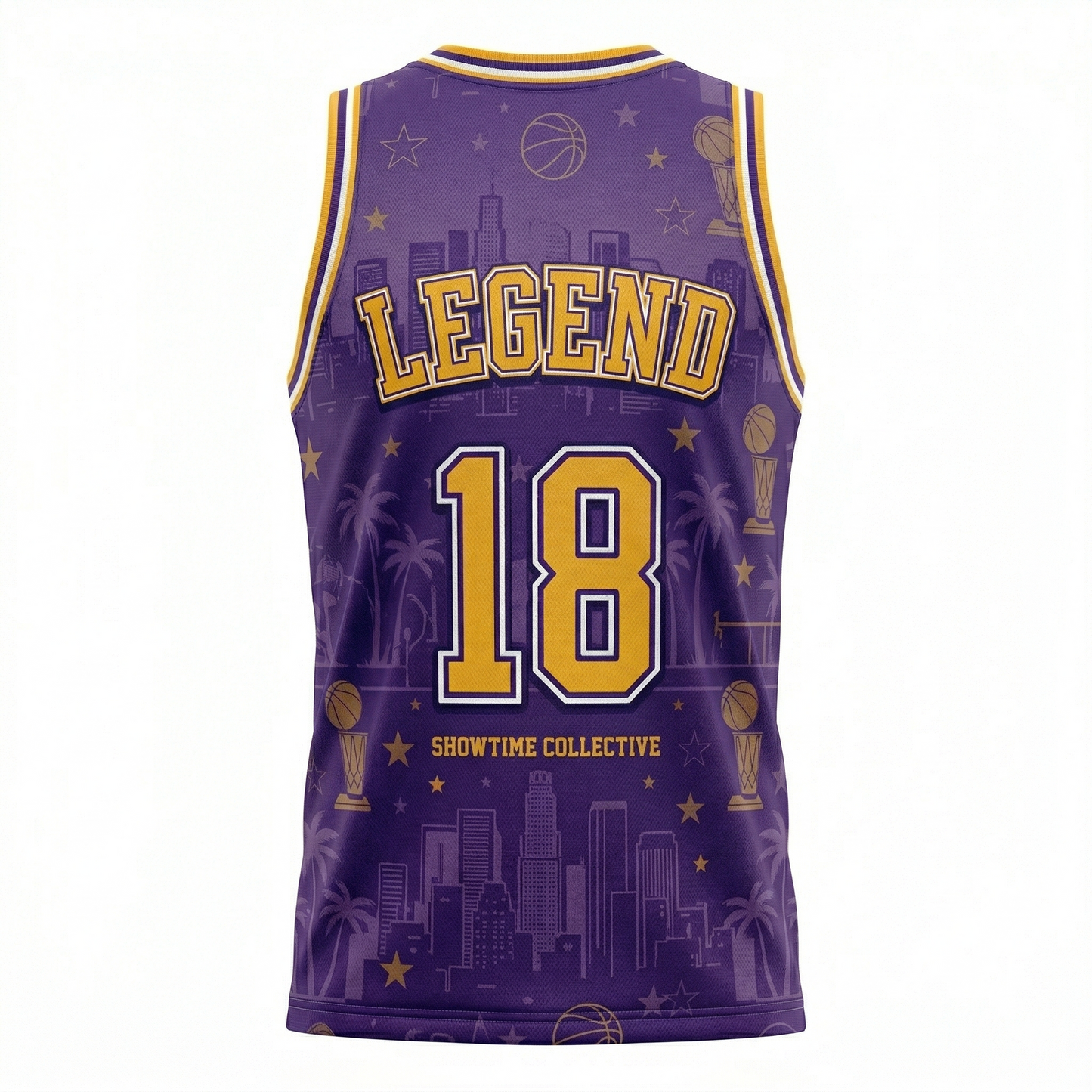 Premium Los Angeles Basketball Heritage "The Lake Show" All-Over-Print Jersey - Purple & Gold Edition - Unisex Tank Top