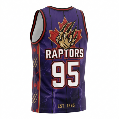 Retro Toronto Dinosaur Basketball Jersey Unisex All-Over Print Tank Top - Northern Hoops Fan Apparel