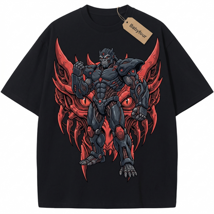 Vintage Mecha Gorilla Unisex T-Shirt - 90s Retro Sci-Fi Robot Beast Graphic Tee