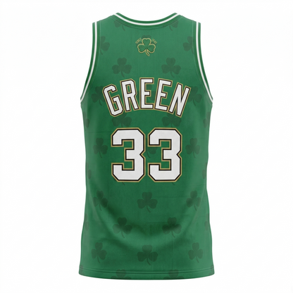 Boston Beantown Green Heritage Basketball Jersey - Irish Clover Unisex Mesh Tank Top