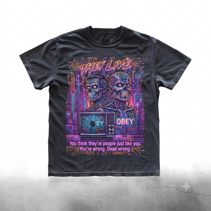 They Live Cult Classic Horror Graphic Tee  Retro Sci-Fi Movie Inspired Apparel  Vintage Aesthetic Unisex T-shirt