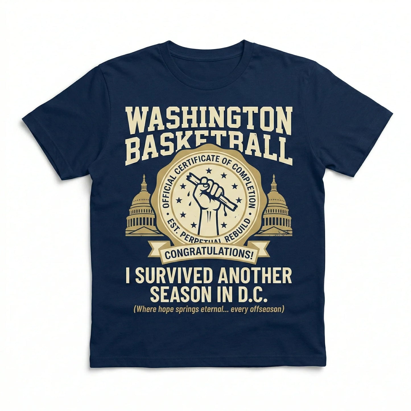 Funny Washington Basketball T-Shirt: "I Survived Another Season in D.C." Graphic Tee