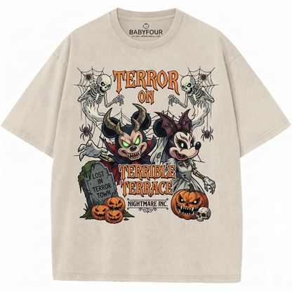 Vintage Retro Mouse Halloween Graphic Shirt - Spooky Cartoon Apparel Unisex T-shirt