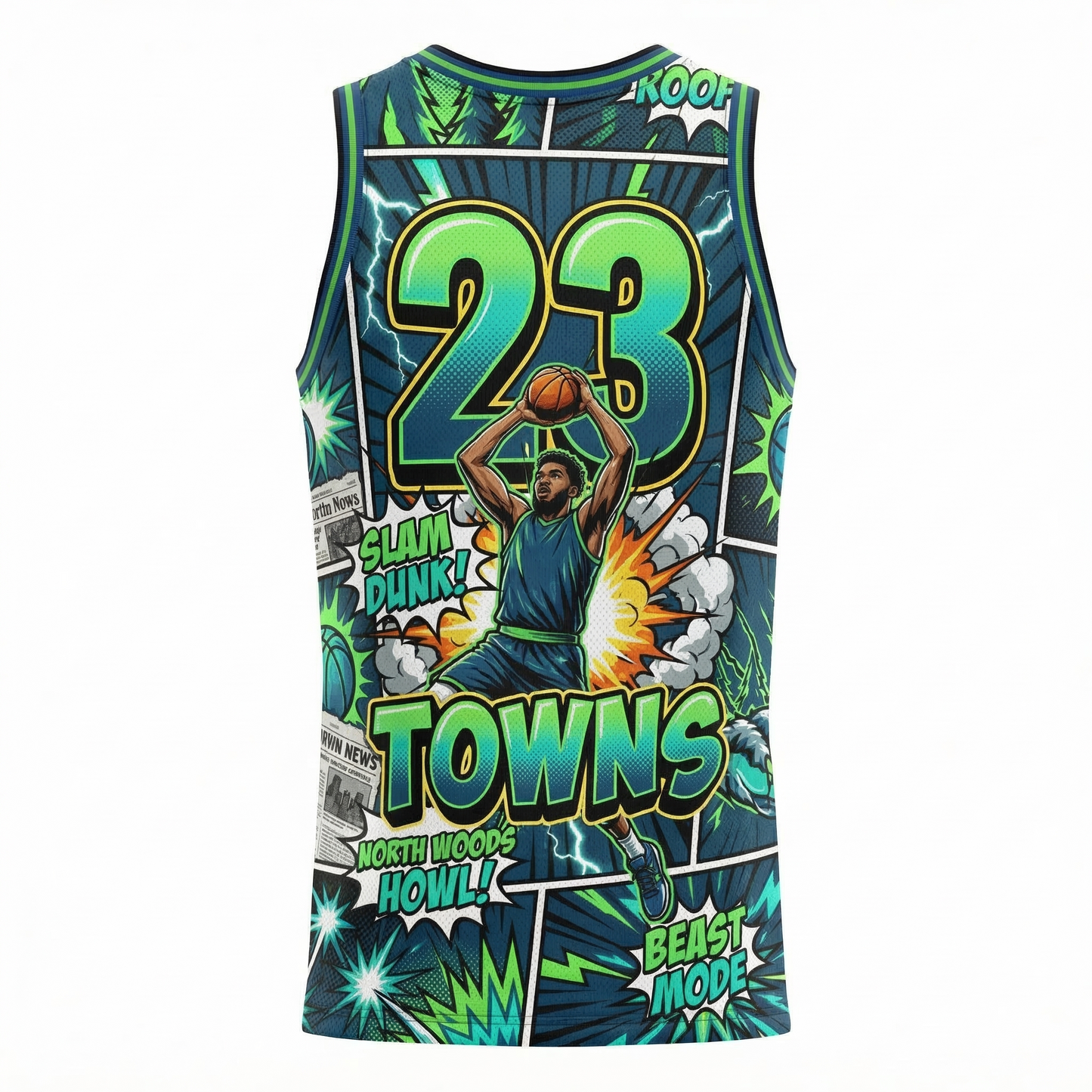 Unisex Twin Cities Retro Comic Basketball Jersey - 90s Bootleg Hoops Graphic Tank Top