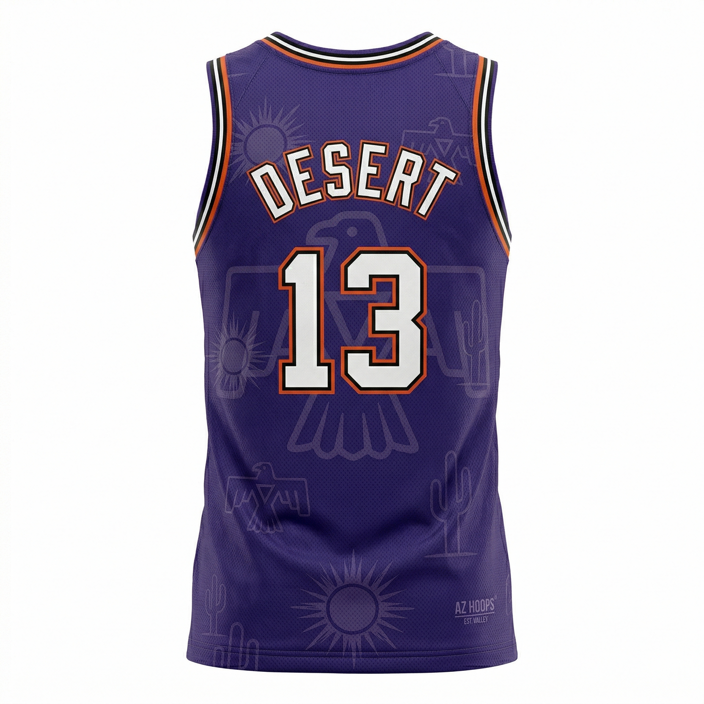 Valley Classic Basketball Jersey, Desert Sunburst Mesh Top, Unisex Sleeveless Vibe
