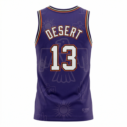 Valley Classic Basketball Jersey, Desert Sunburst Mesh Top, Unisex Sleeveless Vibe