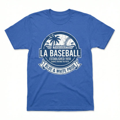 Los Angeles Baseball Fan Apparel - Classic LA Blue & White Supporters Gear - T-Shirt, Hoodie, Tank Top