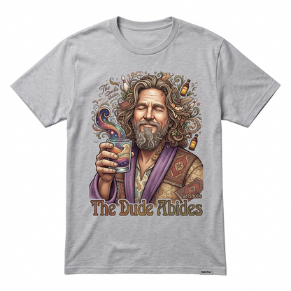 Retro The Dude Abides Graphic Tee  Vintage 90s Slacker Movie Inspired Design  Cozy Laid Back Comfort Top - Unisex T-shirt